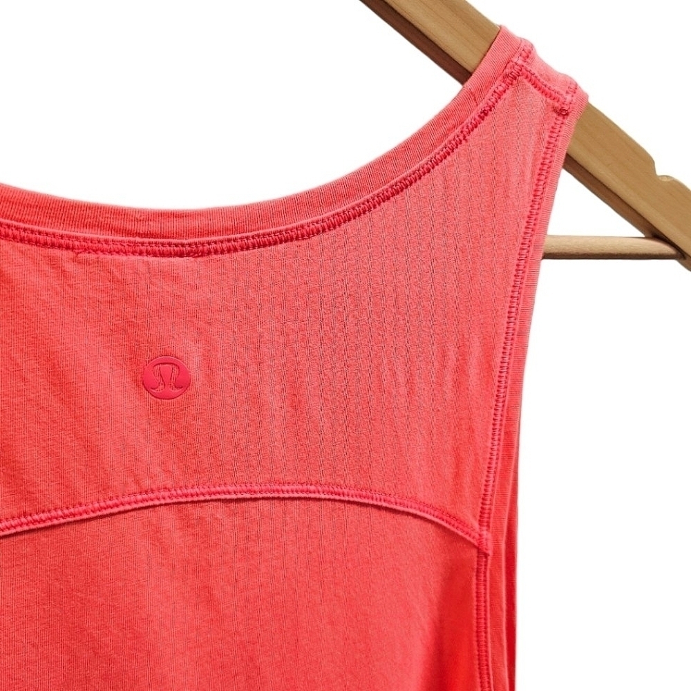 Lululemon Athletica To The Point Side Tie Tank Top In Glossy Pink 10 Pima Cotton - Picture 9 of 10